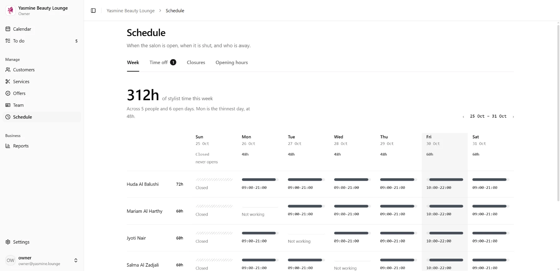 Dashboard · Schedule